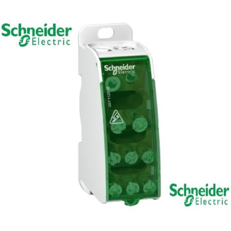 Schneider Electric – Répartiteur étagé unipolaire 125 A 10 trous – Tension 230/440 V AC – Courant assigné 125 A – Pour rail DIN