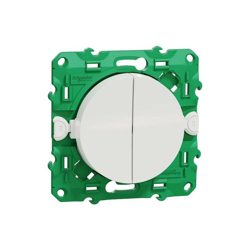 Odace sans fil sans pile - interrupteur double allumage - blanc (S520114)