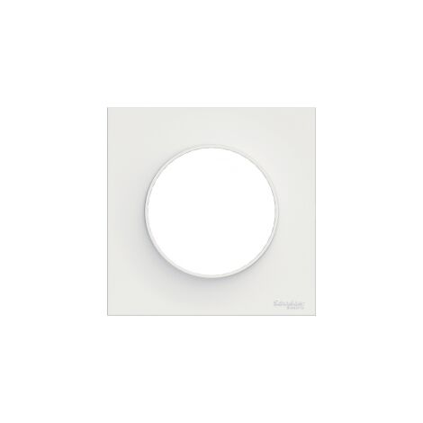 Plaque Simple Odace Métal, SCHNEIDER ELECTRIC, Effet Laiton Support Blanc 96607957