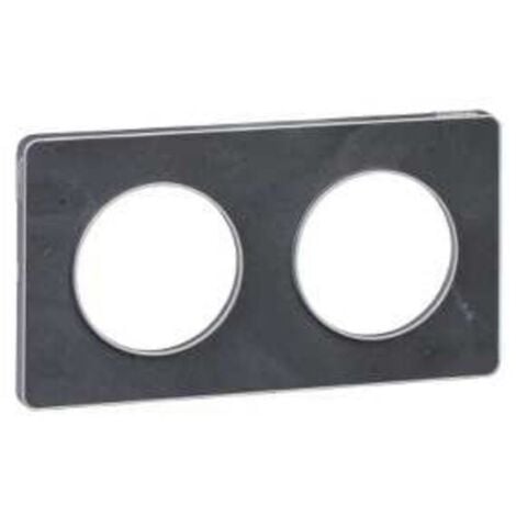 SCHNEIDER ELECTRIC Odace Touch, plaque Ardoise avec liseré Alu 2 postes horiz./vert. entraxe 71mm (S530804V)
