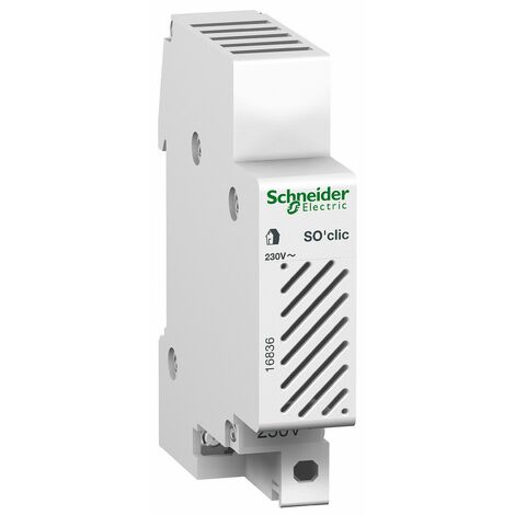 Schneider Electric – Sonnerie pour tableau électrique 6A 230V – R9PCBS – Installation facile – Compatible avec transformateur – Dimensions 90x18x67mm - R9pcbsr