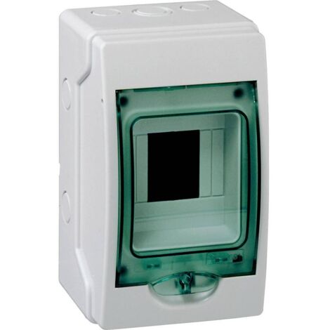 Schneider Electric – Tableau de distribution en saillie 13441 – Coffret électrique étanche IP65 – 1 rangée, 4 modules – Montage apparent, ABS gris RAL 7035