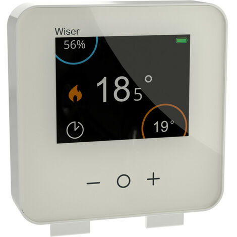 Schneider Electric – Thermostat mural sans fil CCTFR6400 – Gestion de chauffage connecté – Écran couleur – Fonction boost +2°C – Certifié Green Premium