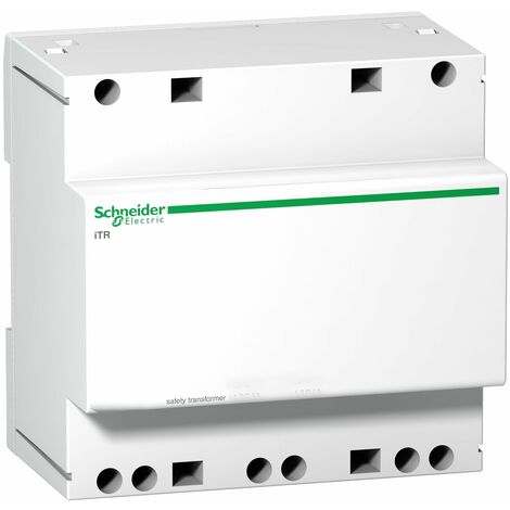 Schneider Electric – Transformateur de sécurité 63VA 230VCA vers 12-24VCA – Isolation parfaite entre circuits – Intensité 5.25A – Installation sur rail DIN - A9A15222