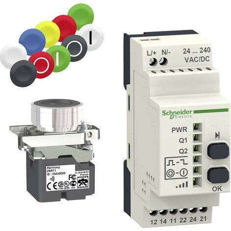Schneider Electric XB4RFA02 XB4RFA02 Drucktaster 240 V/AC 1.5 A  tastend Grün, Gelb   1 Set