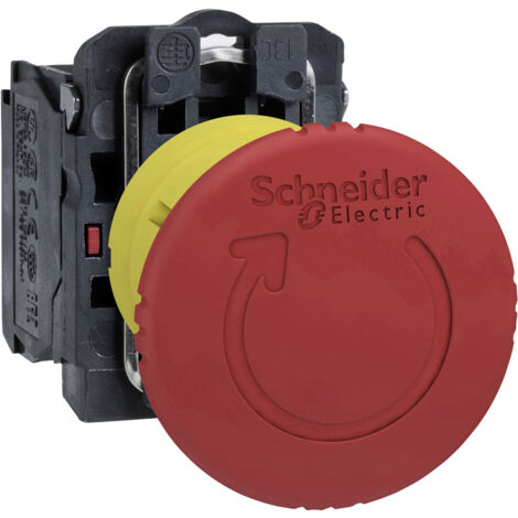 Schneider Electric XB5AS8444 Not-Aus-Schalter Frontring Metall, mit NOT-Aus-Schalter, rund, rückstel