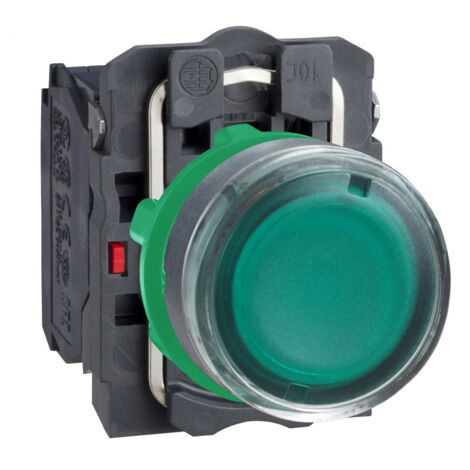 SCHNEIDER ELECTRIC XB5AW33G5 HARMONY BOUTON-POUSSOIR LUMINEUX VERT, IMPULSION, PLASTIQUE COLLERETTE, 1O+1F, 22 MM DIAMÈTRE DE FI