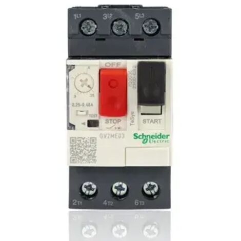 SCHNEIDER GV2ME03 - Salvamotore TeSys GV2 0,25-0,40A 0,09kW 100kA Pulsanti