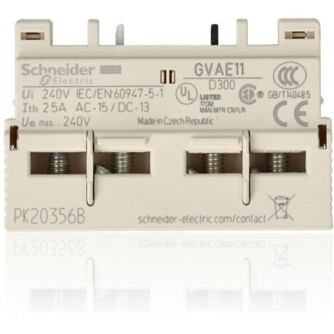 SCHNEIDER GVAE11 - Contatto Ausiliario Frontale TeSys GV 1NA+1NC Vite
