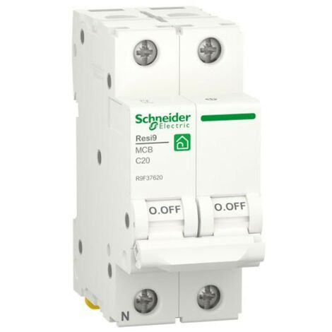 Schneider Leitungsschutzschalter 20A 1P+N 4,5KA C 2 Module R9F37620