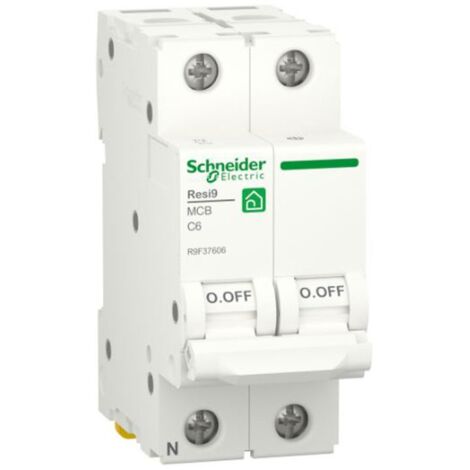 Schneider Leitungsschutzschalter 6A 1P+N 4,5KA C 2 Module R9F37606