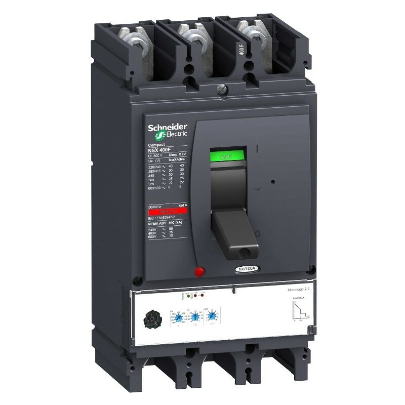 

Interruptor automático Schneider Electric LV432693 Compact NSX400N Micrologic 2.3 400 A 3 polos 3R