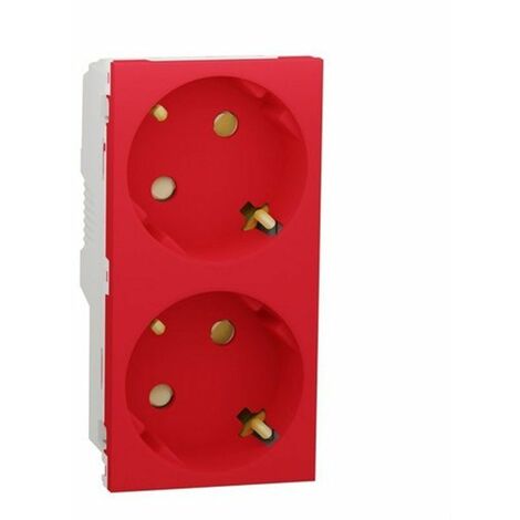SCHNEIDER NU306703A  Schuko doppio RAPTOR rosso