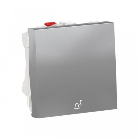 SCHNEIDER NU320630C Bouton poussoir symbole cloche aluminium 2 modules