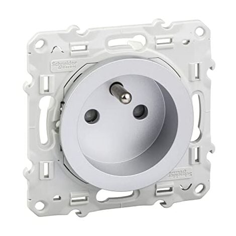 SCHNEIDER ODACE PRISE DE COURANT 2P+T ALUMINIUM - S530059