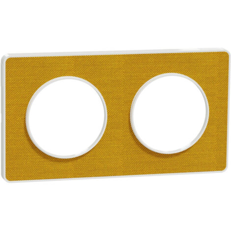 SCHNEIDER ODACE TOUCH PLAQUE DOUBLE KVADRAT OCRE AVEC LISERÉ BLANC - S520804KY