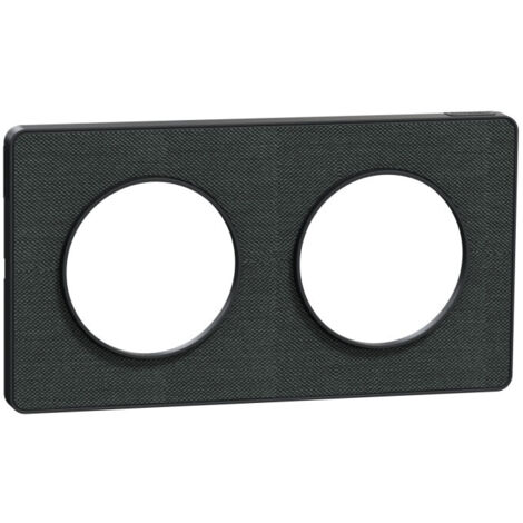 SCHNEIDER ODACE TOUCH PLAQUE DOUBLE KVADRAT OMBRE AVEC LISERÉ ANTHRACITE - S540804KB