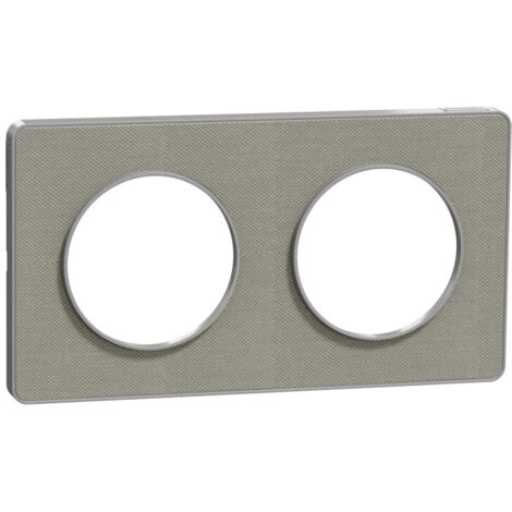 SCHNEIDER ODACE TOUCH PLAQUE DOUBLE KVADRAT PERLE AVEC LISERÉ ALUMINIUM - S530804KG