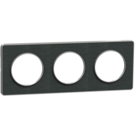 SCHNEIDER ODACE TOUCH PLAQUE TRIPLE KVADRAT OMBRE AVEC LISERÉ ALUMINIUM - S530806KB