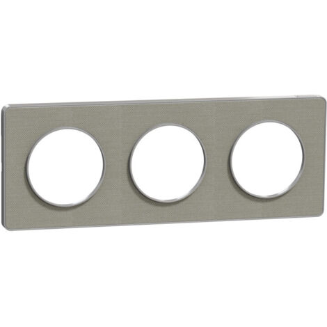 SCHNEIDER ODACE TOUCH PLAQUE TRIPLE KVADRAT PERLE AVEC LISERÉ ALUMINIUM - S530806KG