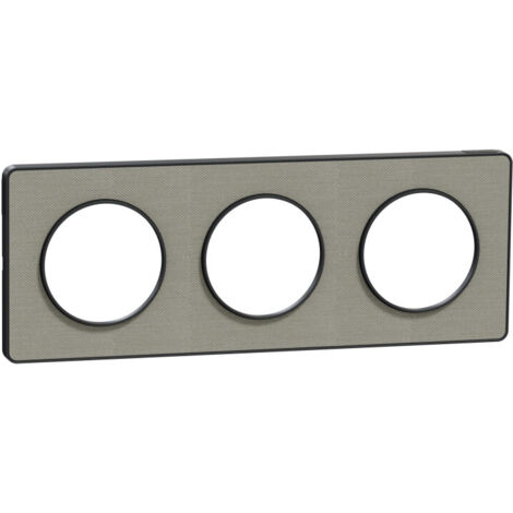 SCHNEIDER ODACE TOUCH PLAQUE TRIPLE KVADRAT PERLE AVEC LISERÉ ANTHRACITE - S540806KG