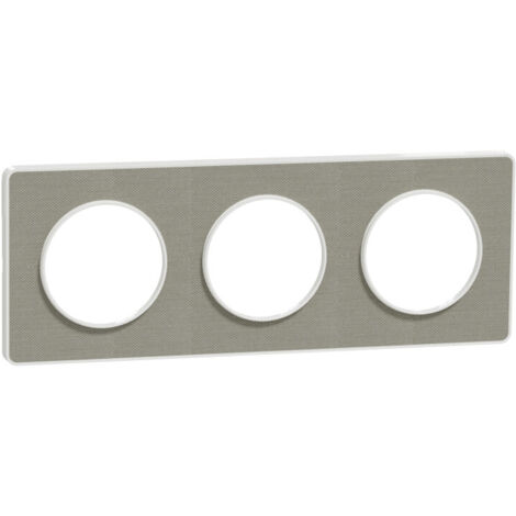 SCHNEIDER ODACE TOUCH PLAQUE TRIPLE KVADRAT PERLE AVEC LISERÉ BLANC - S520806KG