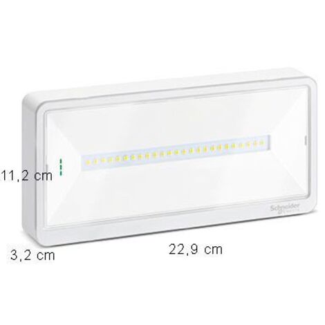 SCHNEIDER OVA44012 - Lampada di emergenza, IP42, SE-SA, 250/200/150/120lm SE, 150lm SA, 1/1,5/2/3h