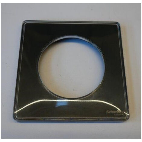 Schneider – Plaque de finition 1 poste 2 modules noire – Liseré anthracite – Matériau sans halogène – Dimensions H 85mm L 85mm P 10mm