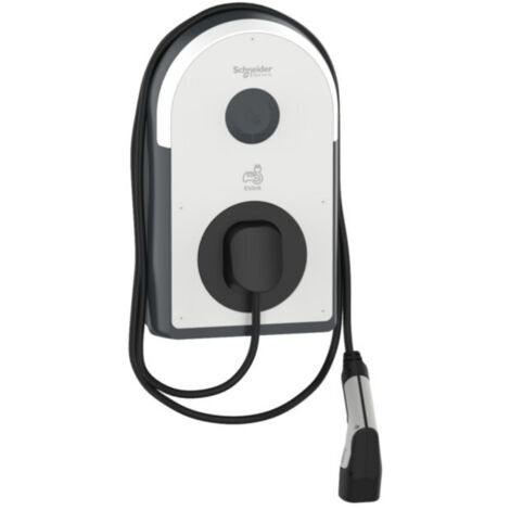 Schneider Pro AC Wallbox, 22kW, T2 Kabel, MID 6 mA, IP55, IK10, NFC/RFID Reader, EVB3S22NC0M