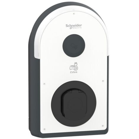 Schneider Pro AC Wallbox, 22kW, T2S Steckdose FI Typ B-EV, IP55, IK10, NFC/RFID Reader, EVB3S22N4B