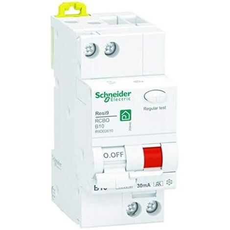 SCHNEIDER R9D01613 DISJONCTEUR FI/LS RESI9 2 PÔLES 13 A B 30 MA TYPE A 6 KA