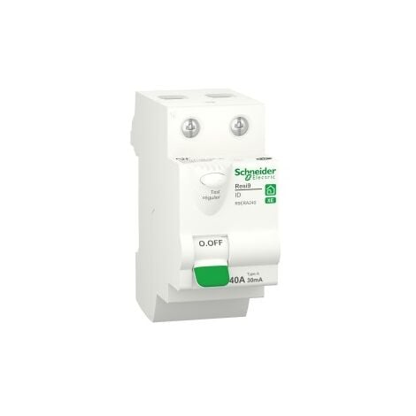 Schneider R9ERA240 Resi9 XE Earth leakage switch - 2P - 40A - 30mA - Type A - plug-in