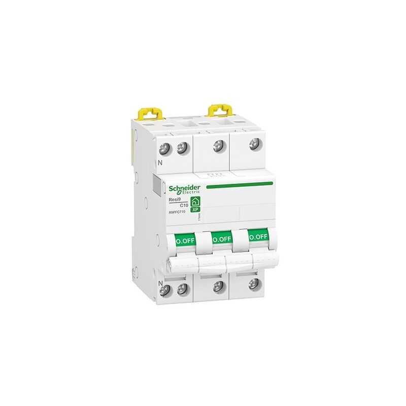 SCHNEIDER R9PFC710 Resi9 XP modular circuit breaker - 3P+N - 10A - C-curve - Combinable