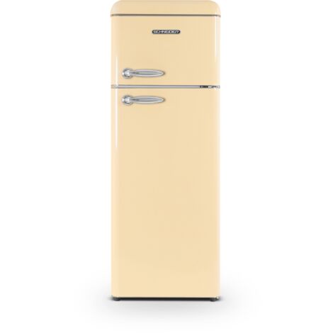 Schneider – Réfrigérateur 2 portes crème vintage 211L 150cm 40dB classe énergétique A++ – Design rétro moderne – Espace de rangement optimisé - SCDD208VCR-SCHNEIDER