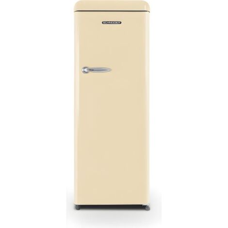 Schneider – Réfrigérateur 1 porte 229L vintage crème – Froid statique – Dégivrage automatique – Hauteur 150 cm – Niveau sonore 40 dB - CLE 40 DB