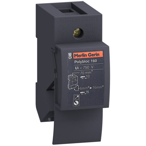 Schneider – Répartiteur pour tableau électrique 1P 160A – Tension 690VCA – Indice de protection IPxx B – Montage sur rail DIN – 4031 - DX 1 P