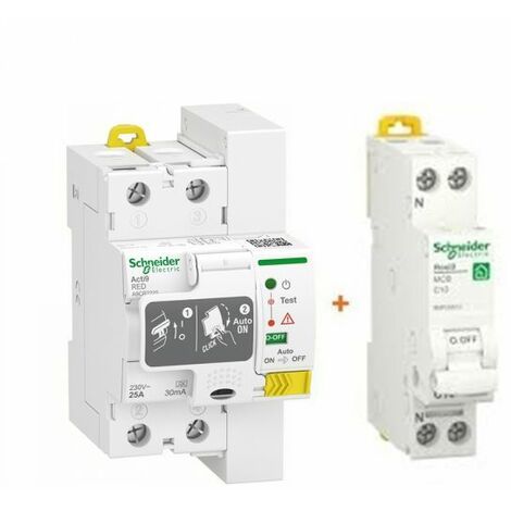 Schneider restart salvavita riarmo automatico 25A 30mA 2P - A9CR2225 + Magnetotermico 16A