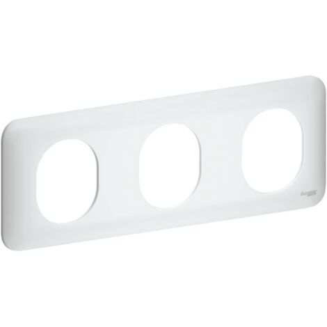 Schneider S260706 Ovalis – Abdeckplatte – 3-fach horizontal Weiß