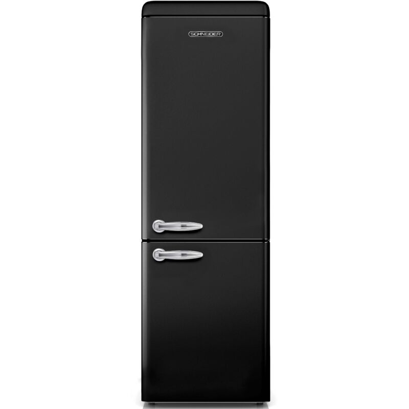 SCB300VB-SCHNEIDER Réfrigérateur Combiné vintage pose libre 304L noir froid brassé