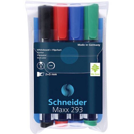 Schneider Schreibgeräte Maxx 293 129394 Kit marcatori per lavagne bianche Nero, Rosso, Blu, Verde 5 pz.