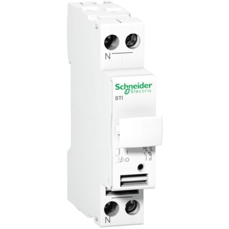 Schneider-Sicherungshalter 1P+N 32A 10.3X38 1 Modul A9N15646