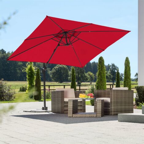 Schneider Sonnenschirm Rhodos Junior rot 270 x 270 cm Ampelschirm