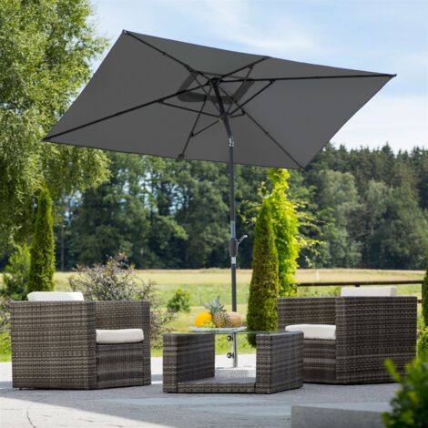 Schneider Sonnenschirm Tunis anthrazit 270 x 150 cm Marktschirm