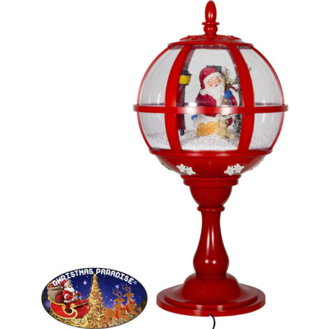 Schneiende LED Tischlaterne 60cm - Weihnachtliche Santa Claus Laterne
