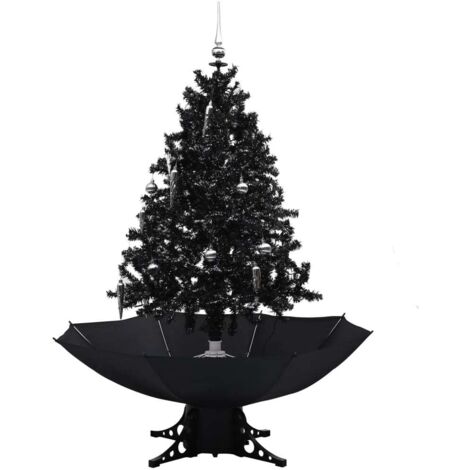 Schneiender Weihnachtsbaum mit Schirmfuß Schwarz 140 cm PVC vidaXL