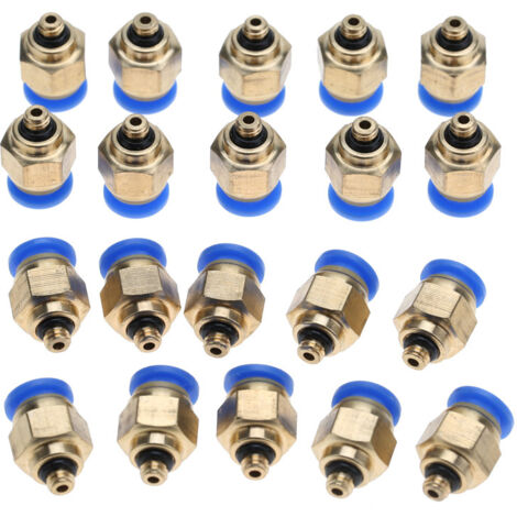 Schnellkupplung für Pneumatikschlauch (6 mm), Außengewinde, gerader Steckverbinder (PC6-M5, 20 Stück)