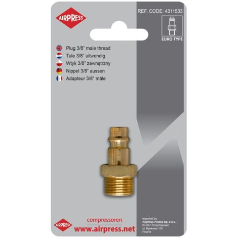 SCHNELLKUPPLUNGSSTECKER MIT 3/8'' AUSSENGEWINDE - AP 4311533
