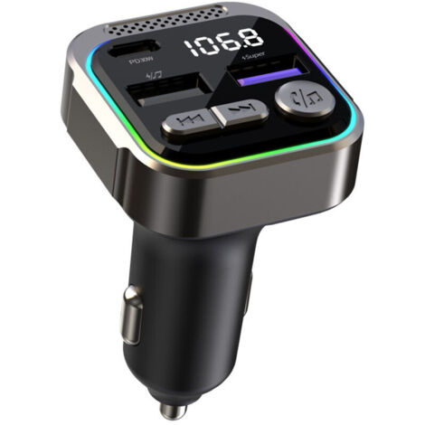 Schnelllade-Autoladegerät, MP3-Player, Digitalanzeige, PD-Anschluss, 30 W, zwei USB-Anschlüsse, Bluetooth 5.3 für Limousinen und Pickups. Ideal für SUVs und Pickups.