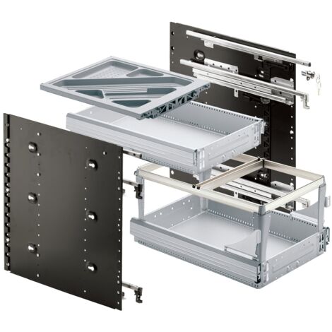 Schnellmontage Container-Set 404 x 730, Aluminium Optik