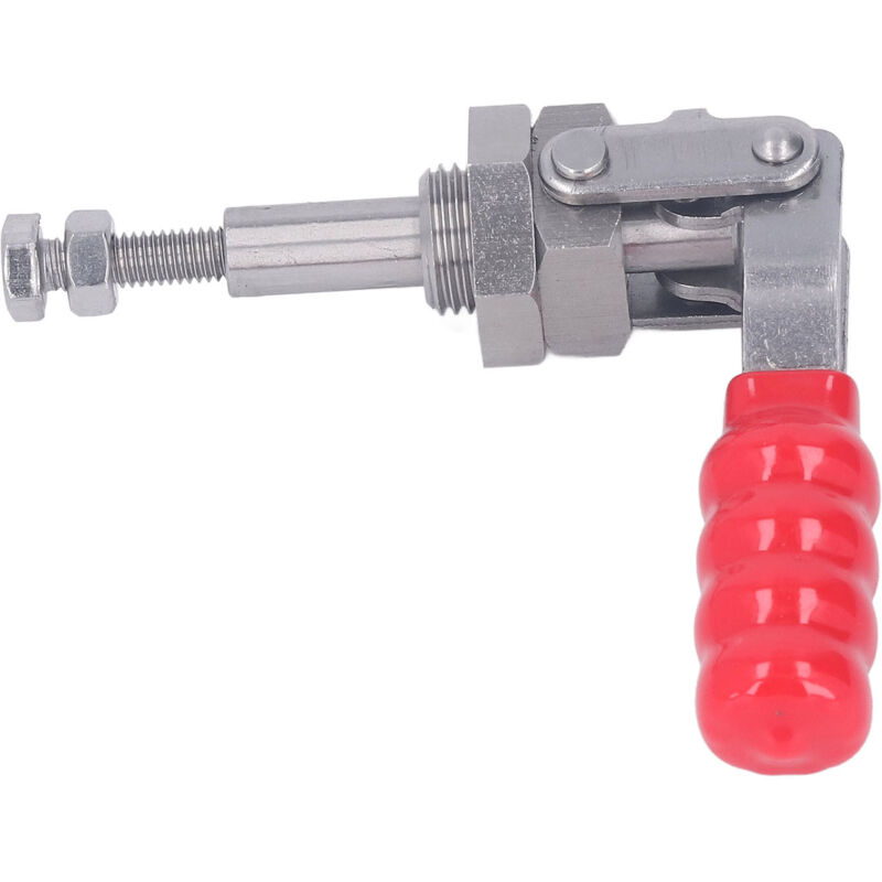 Image of Schnellspann-Kniehebelklemme aus Edelstahl mit einer Haltekraft von 91 kg und einem Hub von 20 mm.